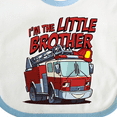 thumbnail image 4 of Inktastic Little Brother Fire Truck Boys Baby Bib, 4 of 4