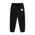 thumbnail image 3 of YuYuBao Toddler Girls Outfits Sets Childrens Childrens Love heart print Long Sleeve Hoodies And Sweatpants Two Piece Sports Suits, 3 of 4