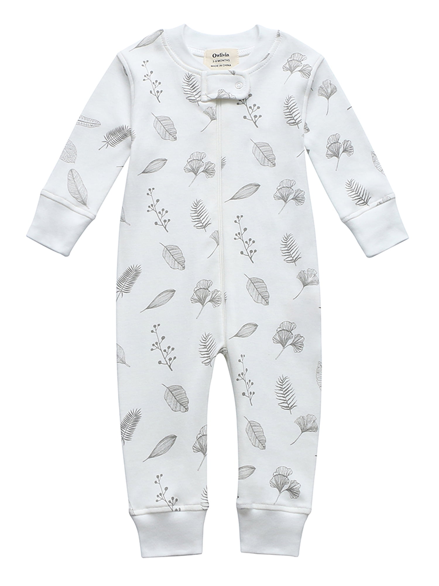 Owlivia Organic Cotton Baby Boy Girl Zip up Sleep N Play, Footless