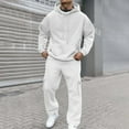 thumbnail image 4 of Letdown Sweatsuits Men Tracksuits 2 Piece Sets Athletic Jogging Suits Casual Outfits for Men Solid Hoodie Sweatshirt and Joggers Set Sweatsuit Outfits (White,L), 4 of 10