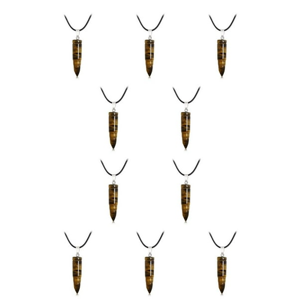 Qarigey Abalorio de columna hexagonal para mujer, hallazgos hechos a mano, regalos de aniversario, colgantes colgantes, abalorios de cristal, accesorios, Marrón 10piezas Qarigey CBP385142