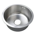thumbnail image 1 of Undermount Kitchen Sink, Stainless Steel Undermount Kitchen Bar Sink with Strainer, 42cm Outer Diameter Single Bowl Kitchen Sink, Small Kitchen Sink  for Kitchen Bar RV, 1 of 7