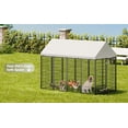 thumbnail image 6 of Dog Kennel, Outdoor Pet Pen, Dog Run Enclosure with Roof Cover, Metal Coop Fence for Animals, 7.94x4.13x5.95 Ft Size, 6 of 11