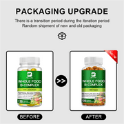 (2 Pack) Beworths Super B Complex Vitamin - Whole Food Supplement B1, B2, B3, B5, B6, B7, B9, B12 - Support for Energy and Immune Support - 240 Capsules Total