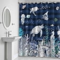 thumbnail image 6 of Ocean Coastal Bathroom Shower Curtain, Sea Turtle Coral Starfish Seaweed Stripes Waterproof Washable Soft Bath Curtain for Bathtub Decor with 12 Hooks&Grommet, 36x78 Inch, 6 of 9