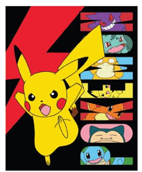 New Pokemon fore Friends Pikachu Super Soft Plush Large Throw Blanket 46"x60" 