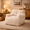 Beige, variant on Peispie Floor Lounge Chair, Plush Accent Armchair with Padded Back and Armrests, Comfy Reading Chair for Living Room Bedroom Dorm, Cream White