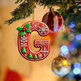 thumbnail image 1 of Hbdhejl 26 Pieces Red Letters Christmas Tree Decorations Candy Cane Letters With Berry Pattern Mini Alphabet Hanging Ornaments Party Home 2D Acrylic Christmas Tree, 1 of 4