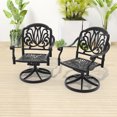 thumbnail image 2 of Hzzkey Outdoor Cast Aluminum Swivel Chair, 360° Swivel Function, Brown Color Cushion-Set of 2, 2 of 8