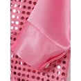 thumbnail image 7 of JanJean Kids Boys Girls Jazz Dance Costume Sequins Long Sleeve Button Down Shirt 70s Disco Party Fance Dress Up Pink 7-8, 7 of 7