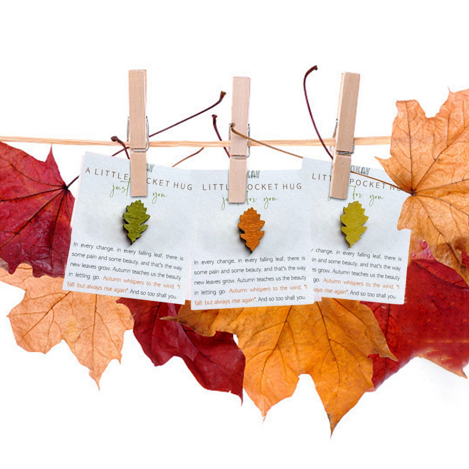 Birthday Autumn Leaves | Pocket Hug Keepsake Gift Keepsake Card ...