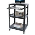 thumbnail image 3 of Fichiouy 42" AV Cart Free Standing Desk with Pullout Keyboard Tray&Wheels for Home Office Black, 3 of 10