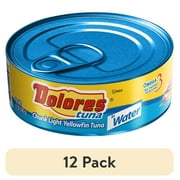 (12 pack) Dolores Tuna in Water, Chunk Light Yellowfin Tuna in Water, 5 oz Can