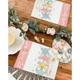 thumbnail image 4 of Easter Placemats Set of 4, Bunny Rabbit Ears Placemat for Dining Table Decorations, Flower Floral Spring Place Mats, Spring Table Mats for Kitchen Dinner Seasonal Holiday Party Decor, 4 of 6