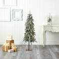 thumbnail image 5 of Nearly Natural 4.5ft. Flocked Washington Alpine Christmas Artificial Tree with 100 White Warm LED Lights and 285 Bendable Branches, 5 of 7