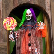 4 Ft. 5 1/4 Hanging Light-Up Clown Animated Prop Halloween Decoration