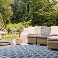 thumbnail image 5 of SAFAVIEH Courtyard Allison Geometric Bordered Indoor/Outdoor Area Rug, 4' x 5'7", Blue/Beige, 5 of 12