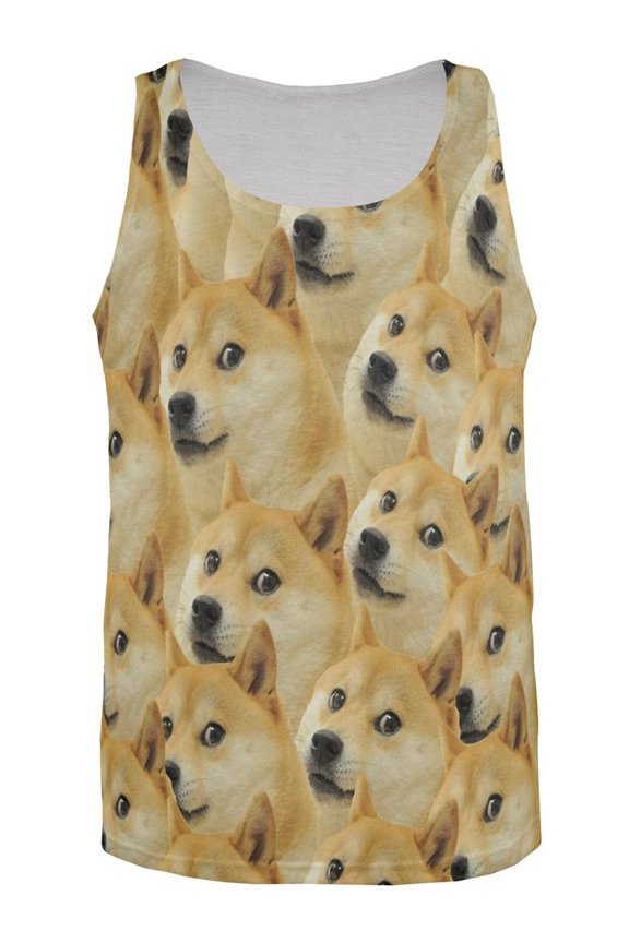 Doge Meme Funny All Over Mens Tank Top Multi 2XL