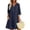*Navy, variant on ClodeEU Women's Linen Blend V Neck 3/4 Sleeve Half Button Midi Dress with Pockets ,Solid Color Casual Summer Dress Army Green,Women's Plus L