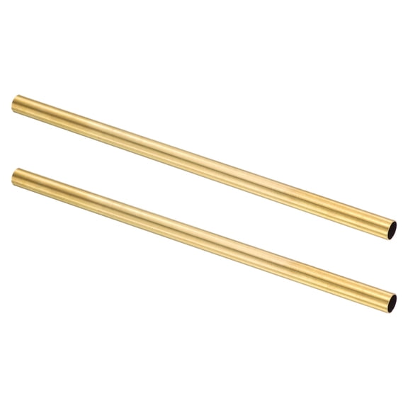 2Pcs Brass Round Tube, 9mm OD 0.5mm Wall Thickness 200mm Length Seamless Tubing