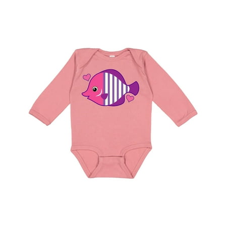 

Inktastic Cute Tropical Fish Beach Vacation Gift Baby Girl Long Sleeve Bodysuit