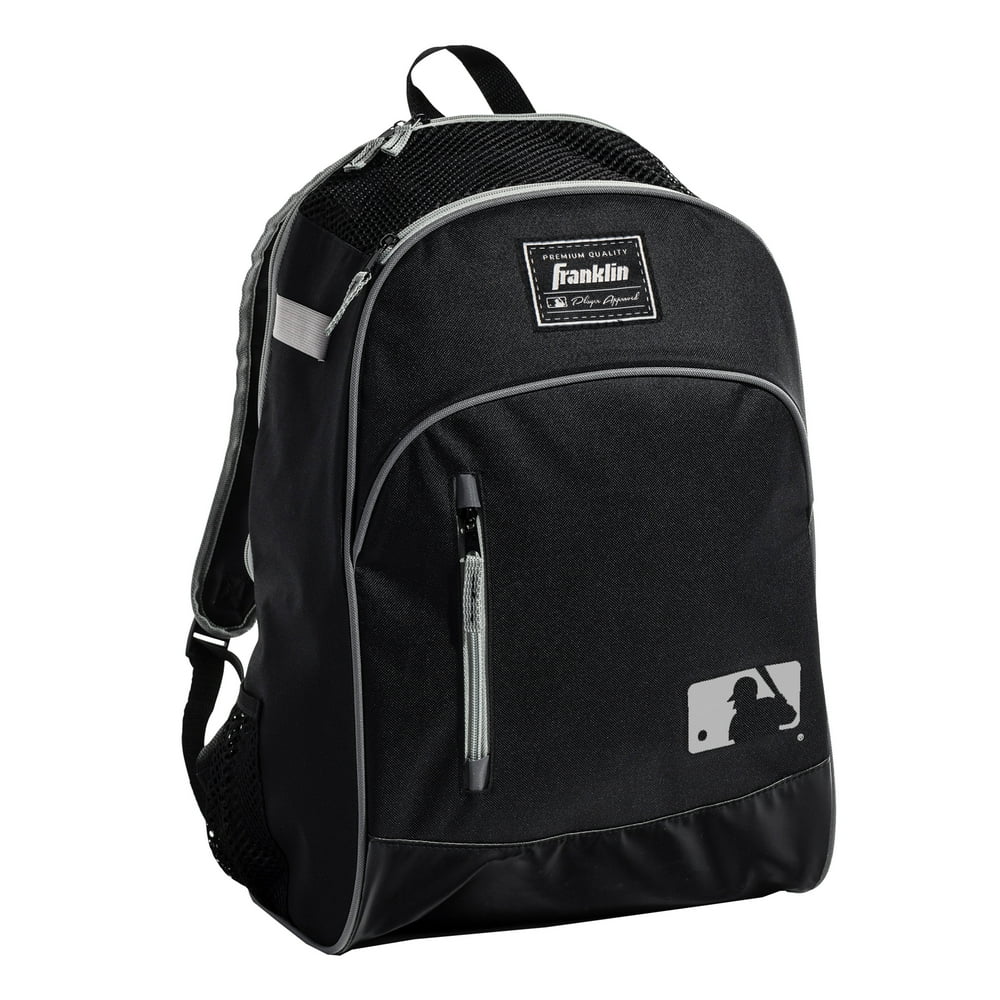 Franklin Sports MLB Batpack Bag - Youth Baseball, Softball and Teeball Bag - Black/Gray 