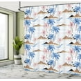 thumbnail image 4 of Ambesonne Island Shower Curtain, Tropical Coast Palms Island, 69"Wx84"L, Camel Blue and Blush, 4 of 4