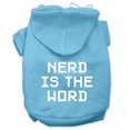 thumbnail image 1 of Nerd Is The Word Screen Print Pet Hoodies Baby Blue Size L (14), 1 of 1