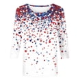 thumbnail image 5 of SELONE Fourth of July Print Going Out Tops For Women Star Pullover Crewneck 3/4 Sleeve Shirts Patriotic Graphic Wear, 5 of 5