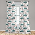 thumbnail image 3 of Ambesonne Thanksgiving Curtains, Harvest Truck Autumn, Pair of 28"x84", White Cadet Blue Cocoa, 3 of 3