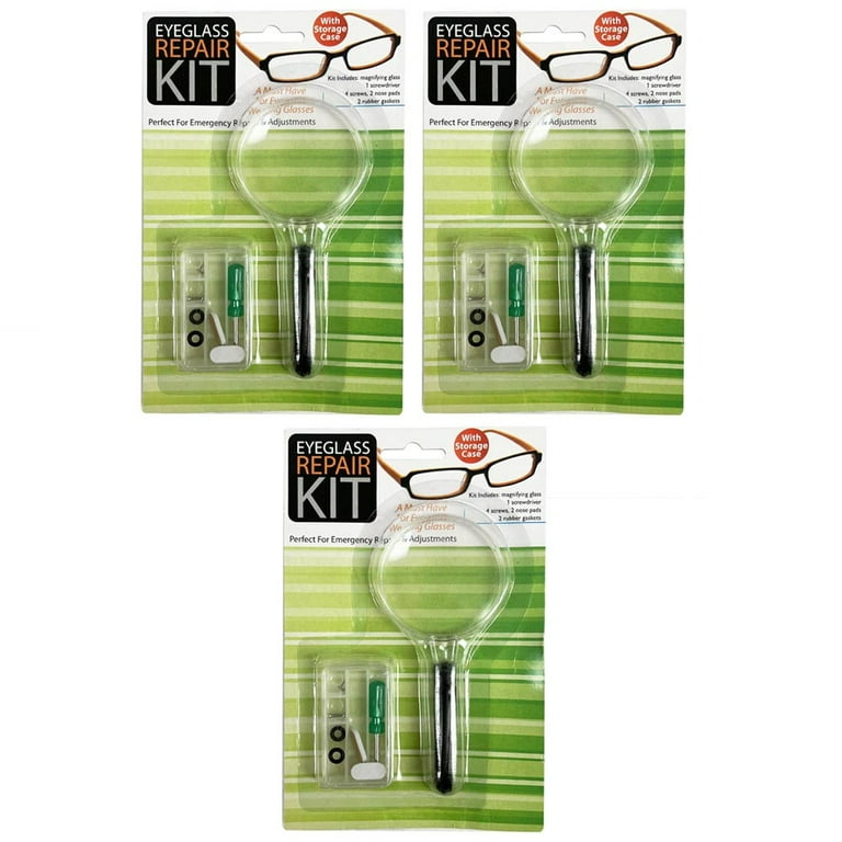 Eyeglass Repair Kit Screwdriver Screw Nut Nose Pad Magnifying