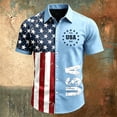 thumbnail image 3 of Homeyce Men's Hawaiian Shirt American Flag Printed Short Sleeve Shirts 4th Of July Button Down 1776-2026 Patriotic Shirt 250 Year American USA Independence Celebration Hawaiian Shirt,Blue XL, 3 of 4