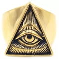 thumbnail image 2 of VIVIDELLE Mens Illuminati Triangle All Seeing Eye of Providence Ring Men Size 7-15-11-Gold, 2 of 9