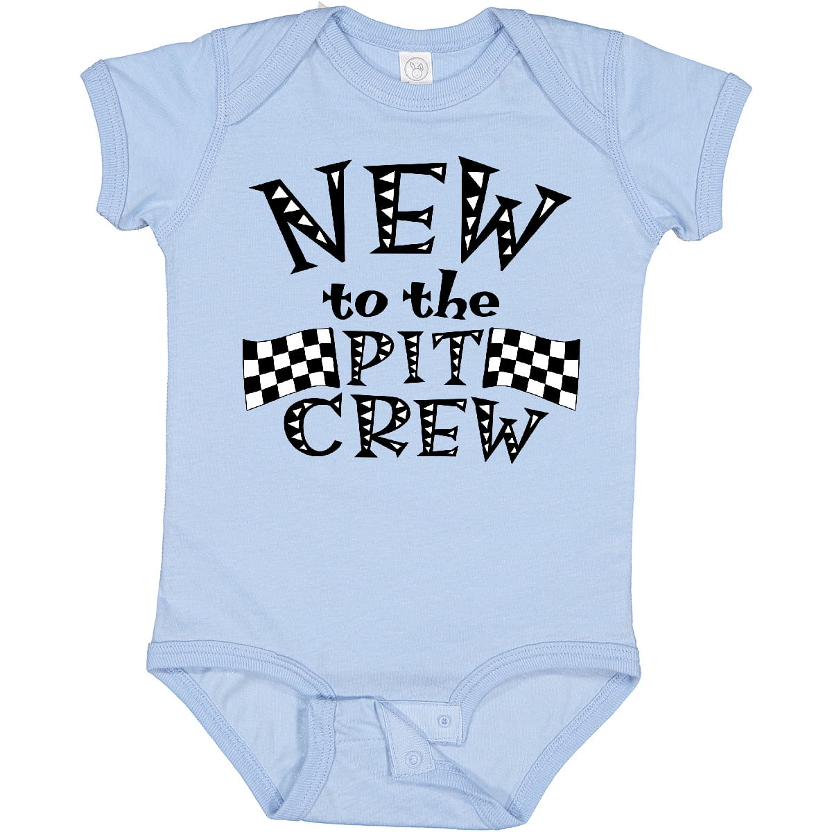 Inktastic New to the Pit Crew Racing Flags Boys or Girls Baby Bodysuit
