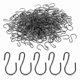 thumbnail image 1 of 120-Pack 1-Inch Mini S-Hooks for Crafting and Hanging, Black Color, 1 of 5