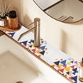 thumbnail image 2 of Yayeee Faucet Mat for Kitchen Sink 30" Diatomite Long Splash Guard Pad, White Abstract Triangles, 2 of 7