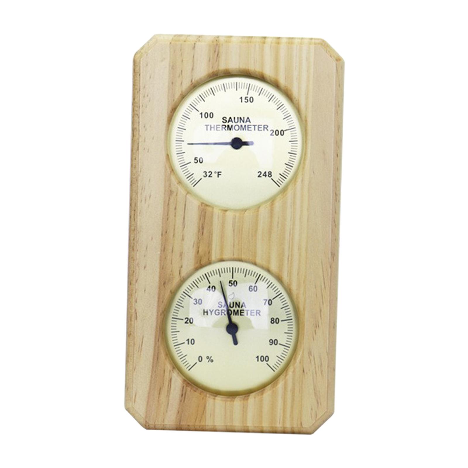 MAGIDEAL Sauna Hygrothermograph Wooden Thermometer Hygrometer for Hotel Indoor Office