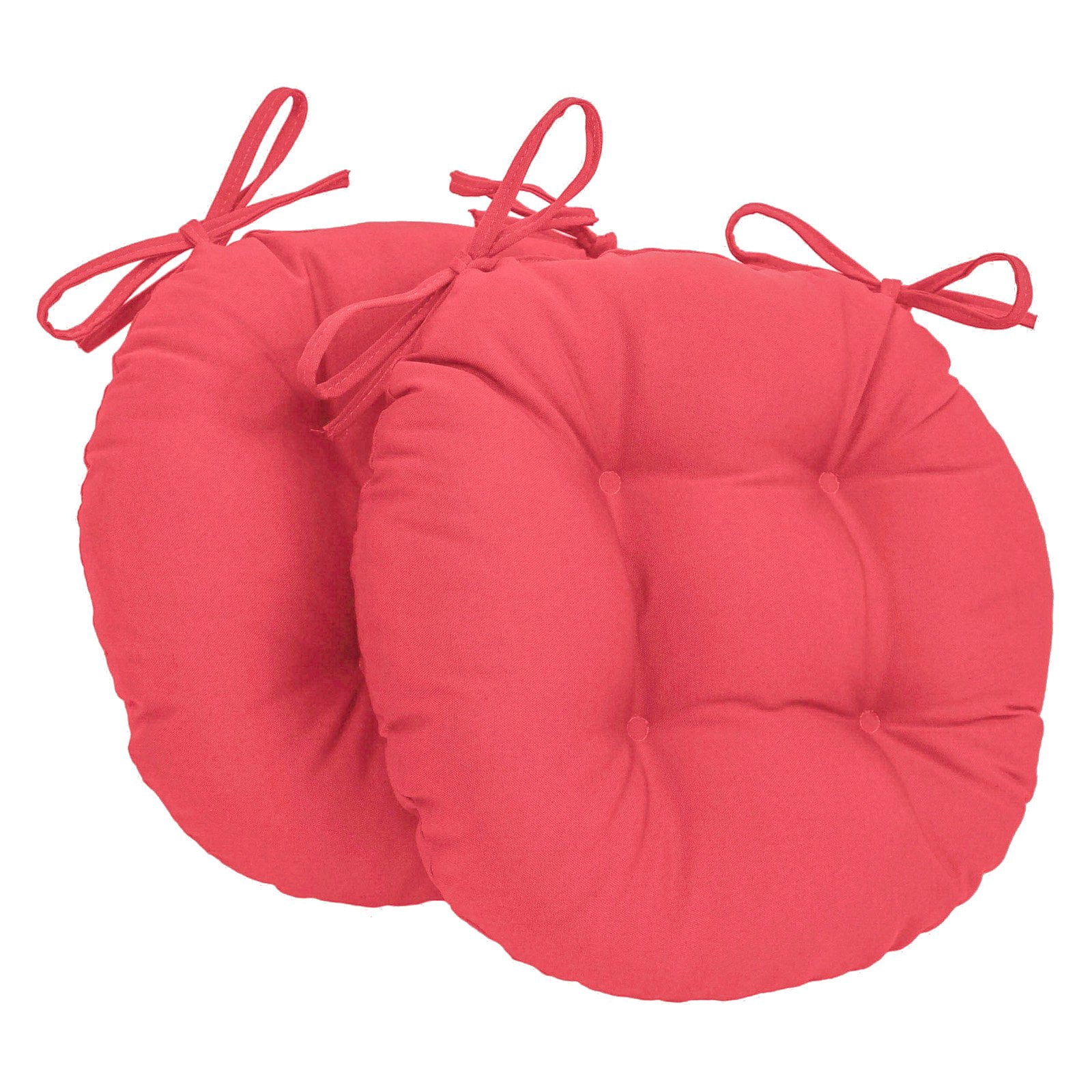 Blazing Needles 16 x 16 Round Twill Dining Chair Cushions with Ties