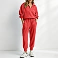 thumbnail image 4 of Aimik Plus Size 2 Piece Sets for Women Half Zip Pullover Sweatshirt and Jogger Pants Set Fall Winter Casual Lounge Outfit Sets, 4 of 6