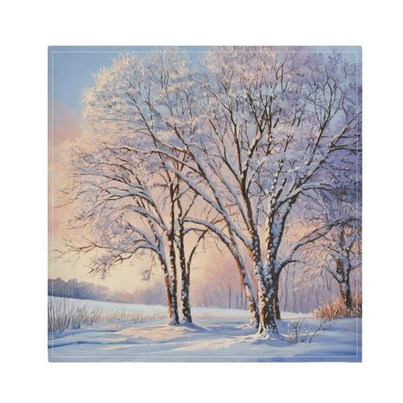 Napkin Satin Napkin 20*20Inchx1 Kitchen Towel Dinner Plate Towel Decorative Towel Napkin Tea Towel Suitable For Kitchen Table Beautiful Winter Tree