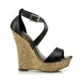 thumbnail image 3 of KAIA Strappy Wedges, Black, 6, 3 of 5