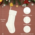 thumbnail image 4 of CoreLiving Chunky Knit Christmas Stocking 18 Inch - Large Luxury High End White Cream Knitted Stockings for Fireplace Mantle Decor, Family Holiday Gifts, Adults Traditional Festive Xmas Home Decor, 4 of 9