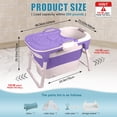 thumbnail image 4 of Eonox 40.6 Inch Portable Folding Bathtub - Large Collapsible Tub with Ergonomic Seat & Massage Roller, Freestanding Soaking Spa for Adults, Thermal Cover, Easy Storage, 4 of 4