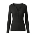 thumbnail image 4 of Qiopertar Women's Sweaters V Neck Long Sleeve Ribbed Knit Pullover Slim Fit Casual Basic Tops for Fall Winter Black XS, 4 of 7