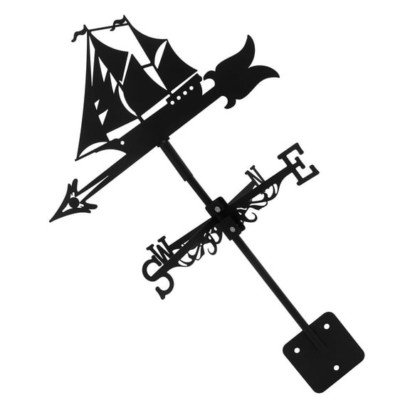 NICEXMAS Decorative Black Metal Garden Weathervane for Yard Outdoor Use Weather Direction Indicator