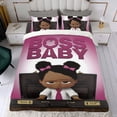 thumbnail image 4 of Jefe Bebé África Niña Conjunto de sábanas temático, trío de piezas, cómodo y amigable con la piel, diseño único, regalo de decoración para el hogar para familiares, amigos y fans, 90 cm * 190 cm, 4 of 6