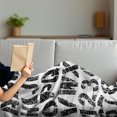 thumbnail image 3 of Letters Soft Flannel Fleece Throw Blanket, Alphabet Concept Grunge Stencil Letters and Numbers Distressed Scratched Look, Cozy Plush for Indoor and Outdoor Use, 70" x 90", Black White, by Ambesonne, 3 of 5