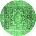 thumbnail image 1 of Ahgly Company Indoor Round Persian Emerald Green Traditional Area Rugs, 3' Round, 1 of 4