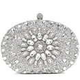 thumbnail image 1 of Bolso de noche para mujer, hermoso bolso de mano con diamantes de imitación brillantes, plateado, 1 of 7