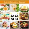 thumbnail image 2 of OFEFE 4 PCS Egg Ring,Stainless Steel Non-stick Egg Rings for Frying Eggs, Round Egg Cooker Ring Molds with Anti-scald Silicone Handle, Egg Mold for Breakfast Sandwiches with Oil Brush, 2 of 7